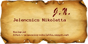 Jelencsics Nikoletta névjegykártya