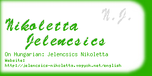 nikoletta jelencsics business card